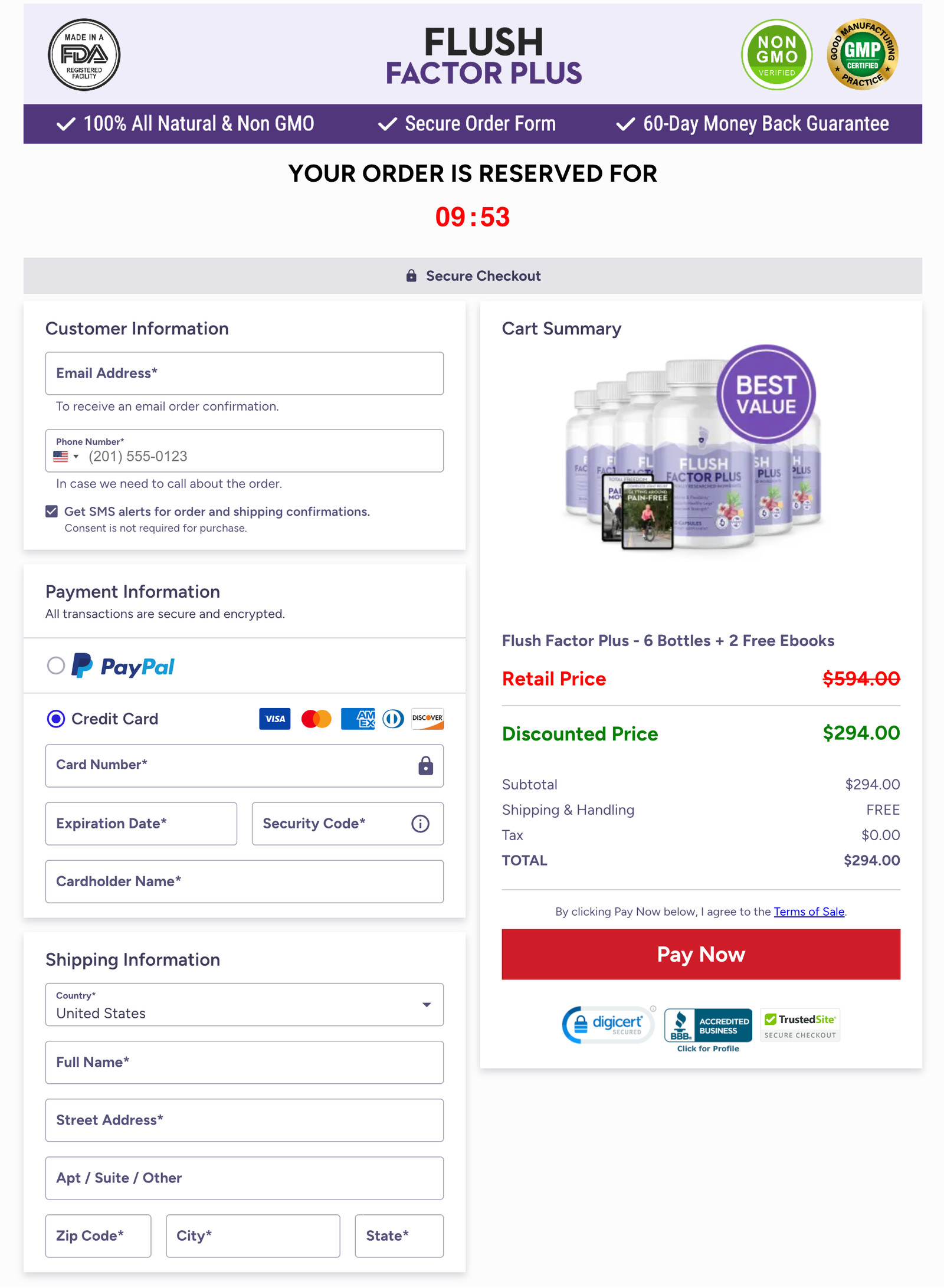 Flush Factor Plus Official Website Secure Order Page